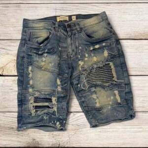 FWRD DENIM Men's Distressed Motocross Denim Shorts
